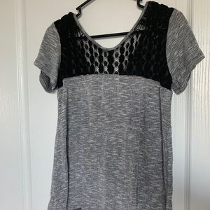 Grey & Black Cotton Top